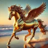Goldenes-Pferd-Engelsflügeln-Meeresstrand_01.webp