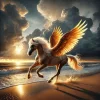 Pferd-gold-schimmernd-Engelsflügel-dunkleWolken-Meeresstrand_02.webp