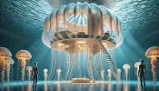 DALL·E 2024-12-25 16.05.18 - A surreal, unique house designed in the shape of a jellyfish, fl...webp