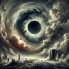DALL·E 2024-12-30 19.52.27 - A surreal and dramatic image featuring an even larger dark black...webp