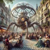 DALL·E 2025-01-10 15.31.24 - A surreal and intricate steampunk-inspired scene set in a lively...webp