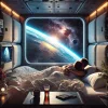 DALL·E 2025-01-15 21.07.13 - A photorealistic image of a couple lying in a cozy space cabin w...webp