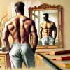DALL·E 2025-01-15 22.43.19 - A hand-drawn colored pencil image of a well-built man seen from ...webp
