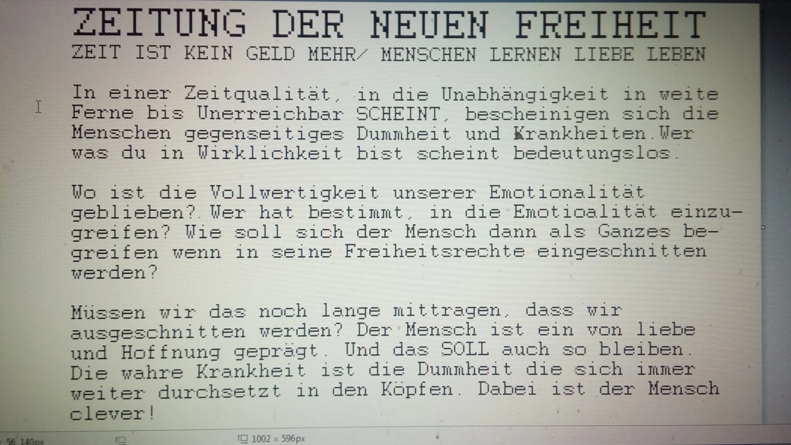 Artikel Freiheitsvorstellungen