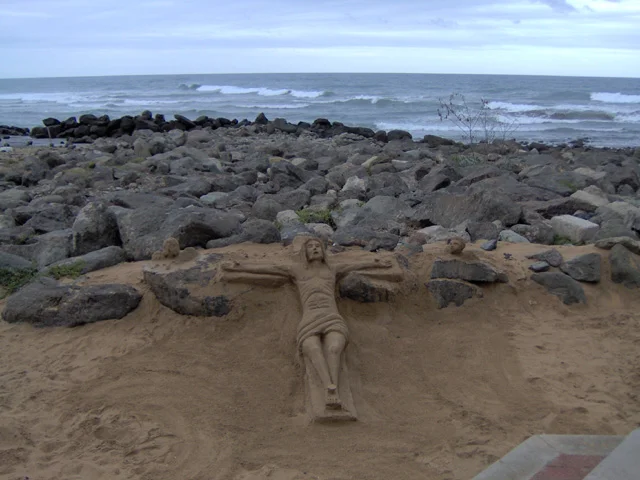 Sandskulptur Jesus