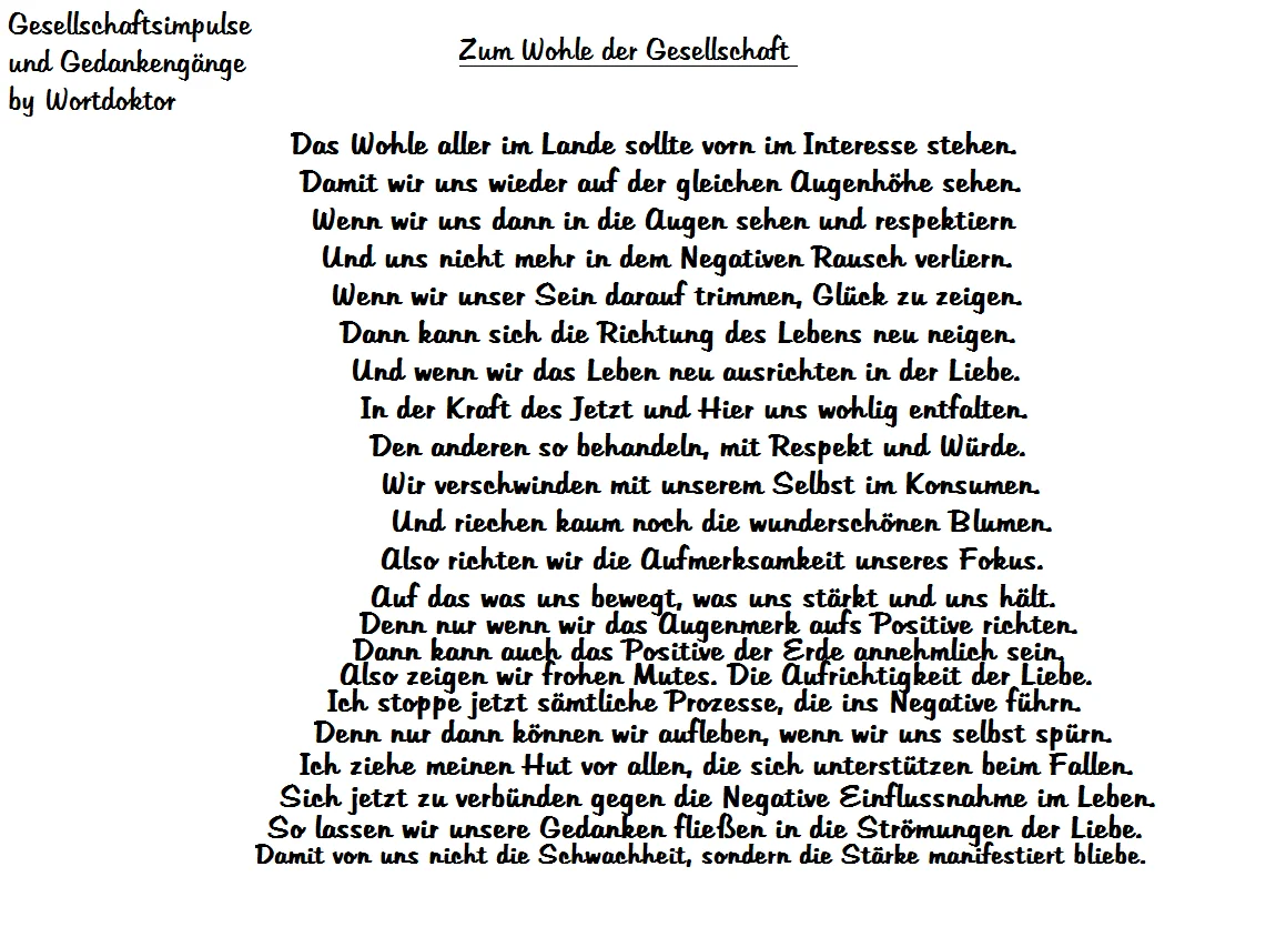 Zum Wohle Der Gesellschaft